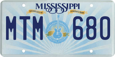 MS license plate MTM680