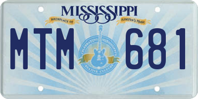 MS license plate MTM681