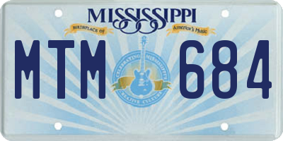 MS license plate MTM684