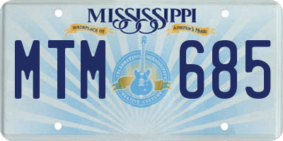 MS license plate MTM685