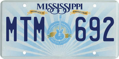 MS license plate MTM692