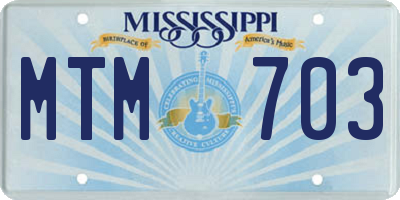 MS license plate MTM703