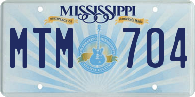 MS license plate MTM704