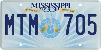 MS license plate MTM705