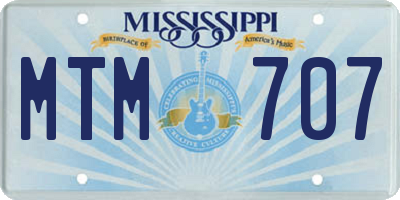 MS license plate MTM707