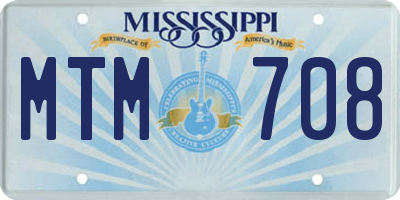 MS license plate MTM708