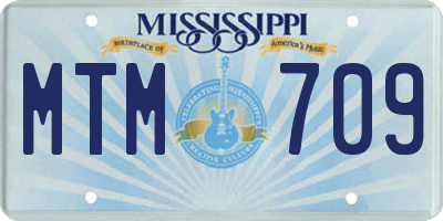MS license plate MTM709