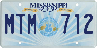 MS license plate MTM712