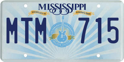 MS license plate MTM715