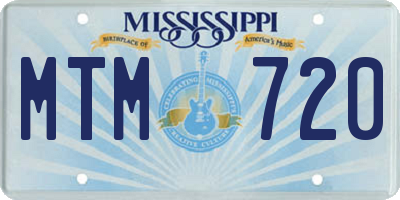 MS license plate MTM720