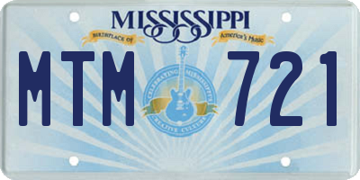 MS license plate MTM721