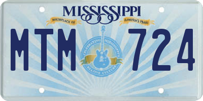 MS license plate MTM724