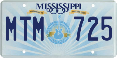 MS license plate MTM725
