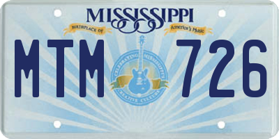 MS license plate MTM726