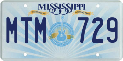 MS license plate MTM729