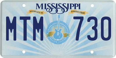MS license plate MTM730