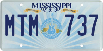 MS license plate MTM737