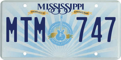 MS license plate MTM747
