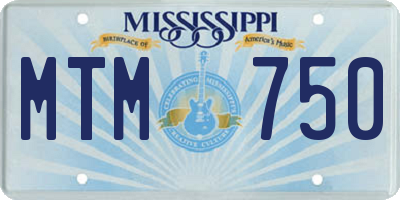 MS license plate MTM750