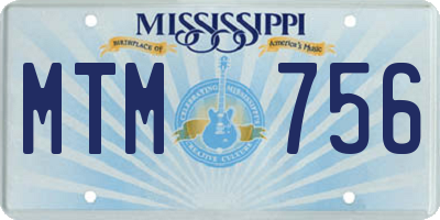 MS license plate MTM756