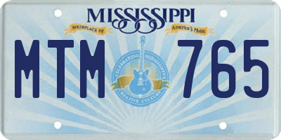MS license plate MTM765