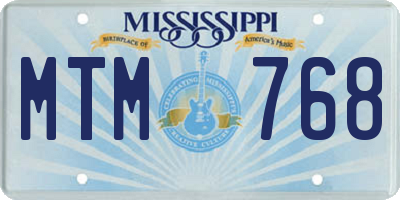 MS license plate MTM768