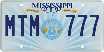 MS license plate MTM777