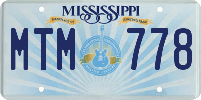 MS license plate MTM778