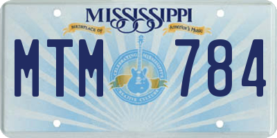 MS license plate MTM784