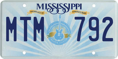MS license plate MTM792