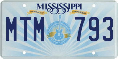 MS license plate MTM793