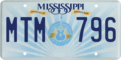MS license plate MTM796