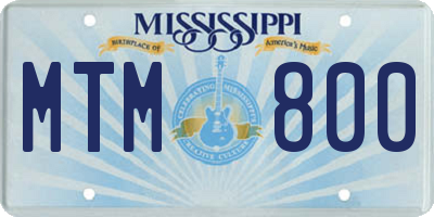 MS license plate MTM800
