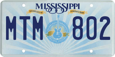MS license plate MTM802