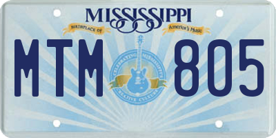 MS license plate MTM805