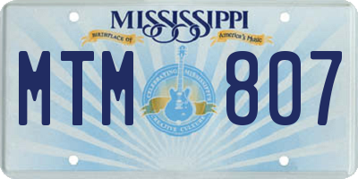 MS license plate MTM807
