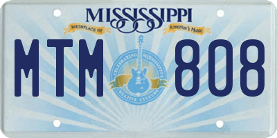 MS license plate MTM808