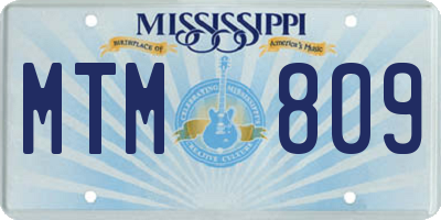 MS license plate MTM809