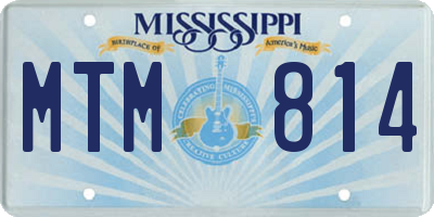 MS license plate MTM814