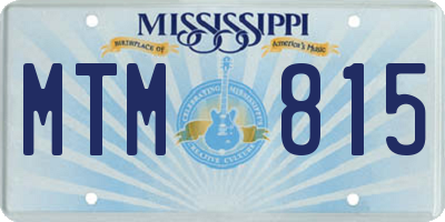 MS license plate MTM815