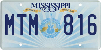 MS license plate MTM816