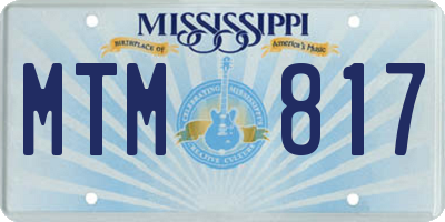 MS license plate MTM817