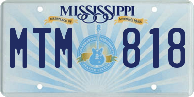 MS license plate MTM818