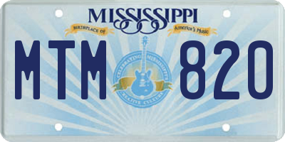 MS license plate MTM820