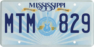 MS license plate MTM829