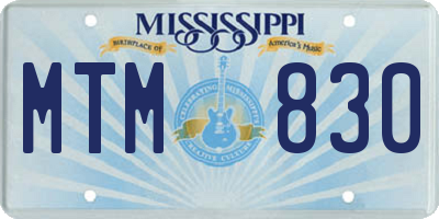 MS license plate MTM830