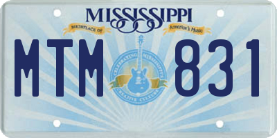 MS license plate MTM831