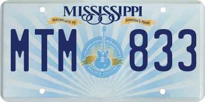 MS license plate MTM833