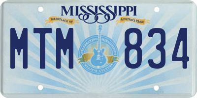 MS license plate MTM834