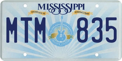 MS license plate MTM835